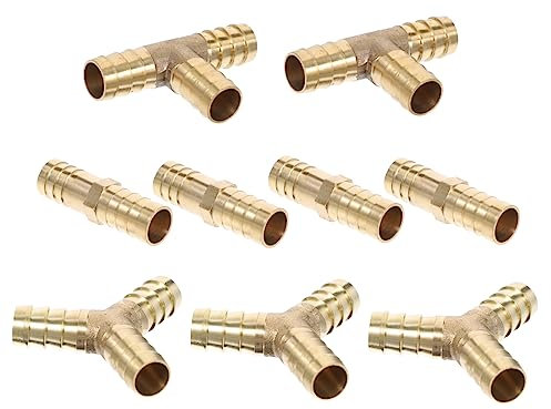 PLAFOPE 1 Satz Barb-schlaucharmaturen Crimpanschluss Schlauchanschlüsse Schlauchflicker Schlauchleitung Schlauchkupplung Y-förmiger Koppler Crimpen Pex-armaturen Messing Golden
