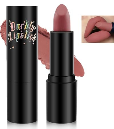 Pintalabios Rosa Nude Mate, Lipstick Hidratante Labios, Labiales Larga Duracion Waterproof, Cremoso y Suave, Brillo de Labios Muy Pigmentada que no Transfiere, Maquillaje para Navidad, Veganos-01