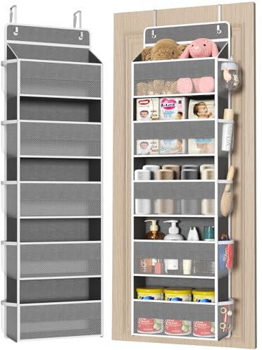 FCHERP Over Door Storage Organiser, 5 Window Pockets Organizer, Heavy Duty Hanging Storage with Large Capacity,for Bedrooms, Bathrooms and Uni Essentials, Toys, Wallets And Towels