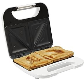 PIFCO 750W White Sandwich Toaster - Non-Stick Electric Toastie Maker with Cool-Touch Handle - Compact Sandwich Toaster for Students, Best for Small Kitchens, Ideal Home Kitchen Appliance