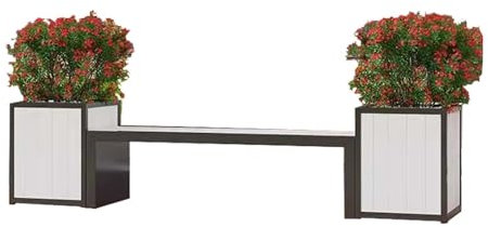 Banco con jardinera, Caja de flores for exteriores, silla for sentarse, combinación de macetero cuadrado comercial con asiento, banco de ocio de madera antiséptico Banco de jardín(L220*D50*H60cm)