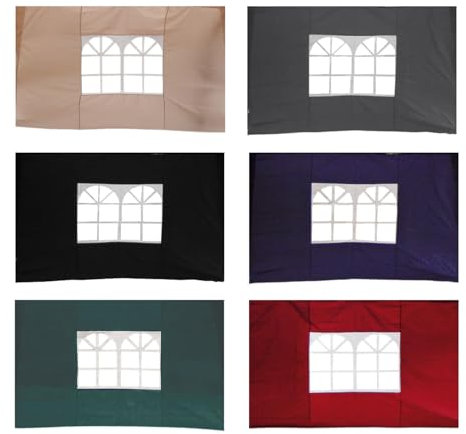 Mojawo Lot de 2 parois latérales pour fenêtre, pavillon pliable en aluminium, revêtement imperméable, 300 x 300 cm, couleur : noir