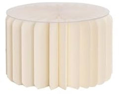 ALZATINA alzata colonna in carta 180gr. - colore Avorio - 15x10cm - con piano d'appoggio in plastica trasparente - ideale per decoro addobbo tavolo - Piano, alzata per torta dolci, e decorazioni