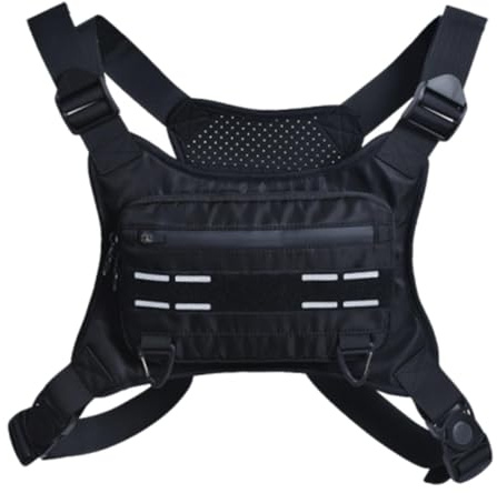 Running Breast Pocket - Outdoor Sports Utility Bruruckssack, Running Vest Bag | Reflekterande bröstficka, justerbar mobiltelefonhållare, andas bröstficka för cykling, fitness,