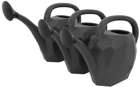 3er Set Designer-Gießkanne 10L, Geometrische Eleganz für anspruchsvolle Gärtner, Farbe Anthrazit, Made in EU