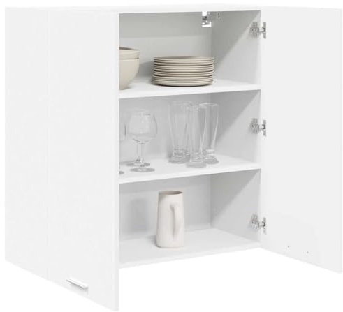 vidaXL Hängeschrank mit Speicher Weiß 80 x 31 x 80 cm Holzwerkstoff, Großzügiger Stauraum, Moderne Küchenschränke, robust, rechteckiges Design, clevere Innenorganisation