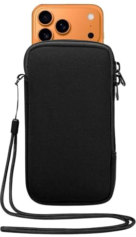 ARYIMYDP Custodia universale per telefoni fino a 6,5 pollici, Custodia per cellulare in neoprene con cordino con gancio, Custodia per cellulare con cordino per un facile trasporto in viaggio