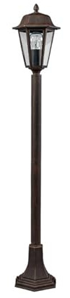 Lindby Outdoor Lights Lamina dimmable (Antique, Vintage) in Brown Made of Aluminium (1 Light Source E27) from Garden Path Bollard lamp Pillar