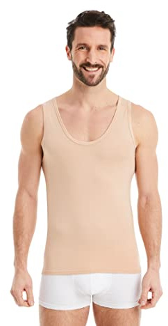 FINN Business Unterhemd Herren Ärmelloses Tank-Top - Unterziehshirt Männer aus original Lenzing® Modal Stoff - Das perfekte Achsel-Shirt unter Hemd und Anzug Hautfarbe Nude XL