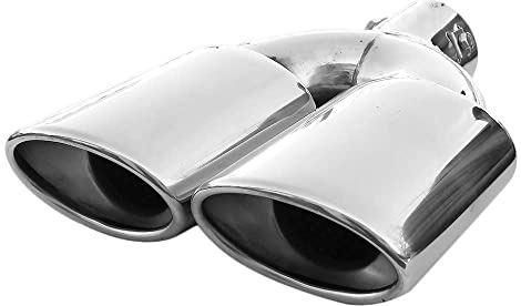 Universel Double Embout D'echappement Acier Inoxydable chrome