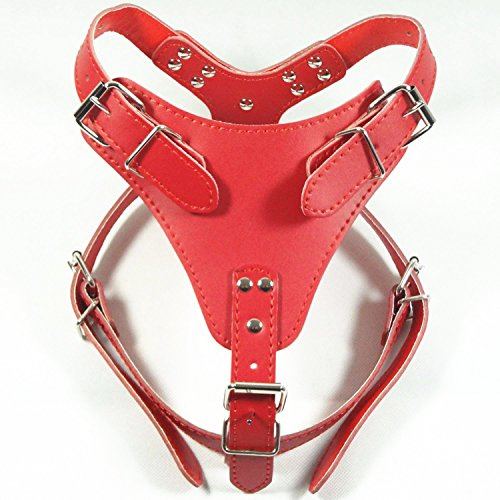 haoyueer Harnais pour chien en cuir souple pour Pit Bull, Mastiff, Boxer, Bull Terrier 53-76,2 cm