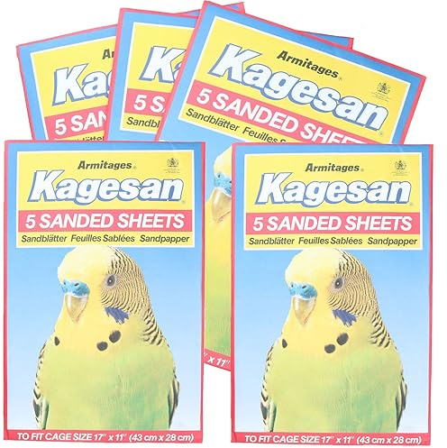 AB Tools 25 Sanded Sheets Sandpaper Cage Lining Budgies Caged Birds 28x43cm