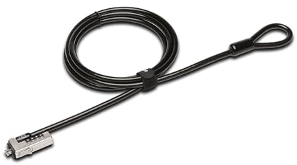 Kensington Slim Cable de Seguridad para Ranuras Estándar, Candado Premium de Máxima Seguridad, Cable de Acero al Carbono de 1.8m, Candado y Cable Anti Robos para Portátiles y Dispositivos (K606268)