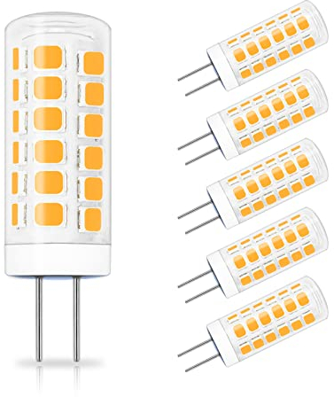 ZHENMING 220V-240V CA Bombilla LED G4, de cristal, 2W luz blanca cálida 3000K, sustituye a 20W halógena, no baja tensión 12V, 5 unidades