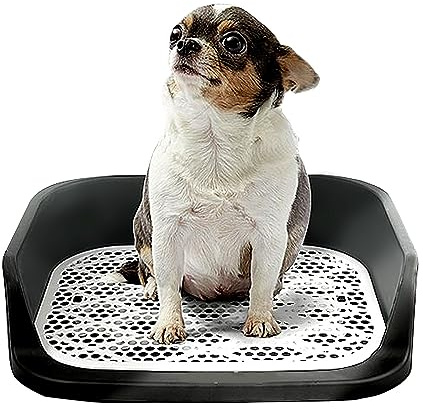 Toilettes pour Chien, Toilettes Portables avec Plateau pour Maison intérieure Chiot Balcon,Toilettes pour Chiens Teddy Chihuahua 50 * 40CM (Noir)