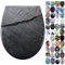 Fanmitrk Duroplast Toilet Seat Soft Close -Quick Release Toilet Lid with Top Fixing,Black Marble Effect(UF819-38)