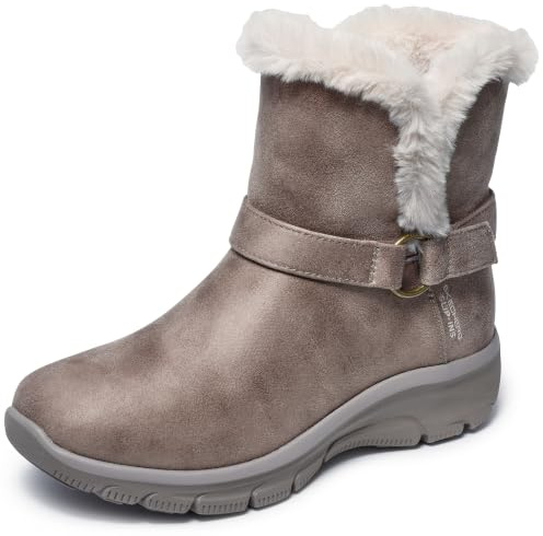 Skechers Dam lättgående drömmare rörliga handsfree slip-on ankelstövel, Mörk brungrå, 36.5 EU