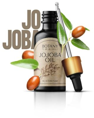 Aceite de jojoba orgánico de BotanyRoom®, 100 ml, 100 % puro, natural y prensado en frío – cara, cuerpo, cabello, barba, uñas, vegano y sin crueldad, pelo, piel y uñas, promueve la hidratación
