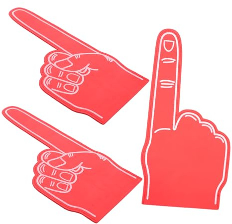 Milisten 3 Stück Rote Cheerleading Hands Sport-Fan Winkehand Feier-Requisiten Für Festivals Fußballspiele Kinderparty Langlebig Und Komfortabel