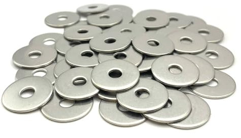 Rondelles métal M4 Inox Ø extérieur 16 mm | Rondelle plate extra large M4x16mm | Acier inoxydable A2 (V2A/304) norme NFE 25513 LL | Bois/Metal/Ecrous/Vis/etc : LOT DE 50 Pcs - ProRaje