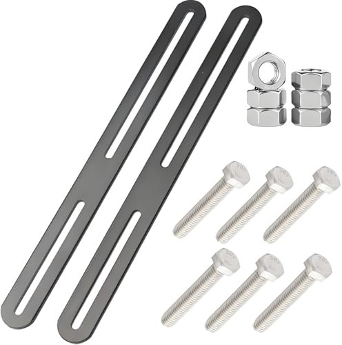 Support pour Boîte au Lettre, Lot de 2 Kit de Fixation pour Boîtes,Patte de Fixation en Acier Inoxydable, pour Fixer des Boîtes aux Lettres sur des Portails Ou des Clôtures, 280 x 24 mm,Noir