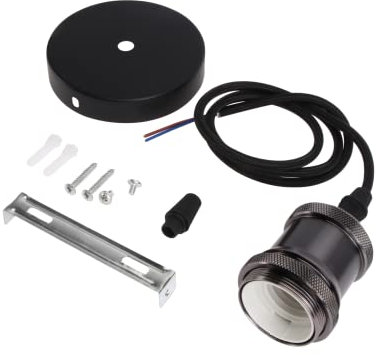 Operitacx Douille De Lampe Suspendue Support De Plafonnier Rétro Noir Douille De Lampe Plafond Rétro