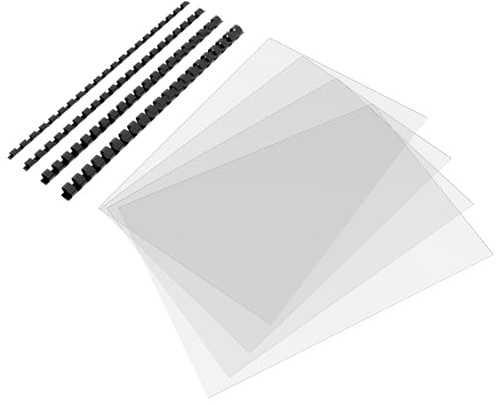 BuroKalos Plastic Comb Binding Kit, 40 Binding Combs with 20 A4 Covers