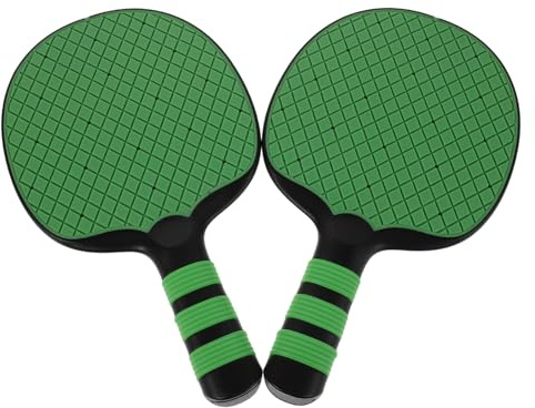 Hohopeti 2 Raquetas de Tenis de Mesa para Principiantes Superficie Antideslizante, Pala de Plástico Verde, Raquetas de Práctica para Interior y Exterior, Equipo de Entrenamiento de Tenis