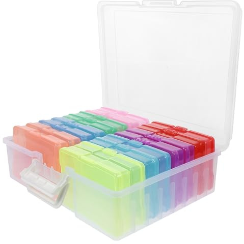 TOPBATHY Caja de Almacenamiento para Fotos 4x6 Pulgadas, Organizador Plástico para Manualidades Capacidad hasta 2000 Fotos, Contenedor Práctico para Oficina y Uso Doméstico, Color
