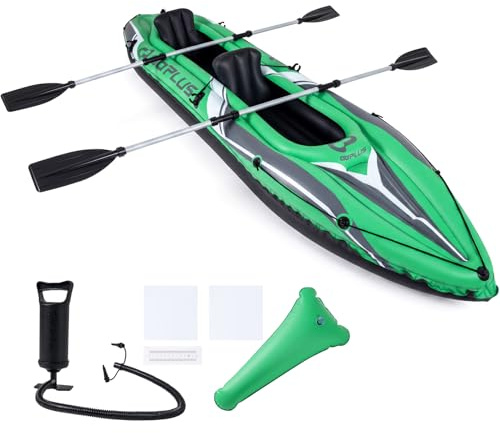 SPOTRAVEL 11.5FT Inflatable Kayak Set (Green, 350 x 78 x 47 cm)