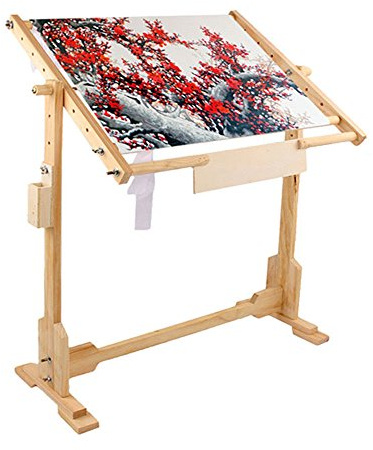 EBTOOLS Floor Frame, Embroidery Frame Holder, Cross Stitch Floor Stand, Suitable for Embroidery, Quilting, Cross Stitch, Silk Painting (80cm 14CT)