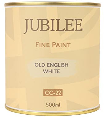 Guild Lane Jubilee Furniture Paint - Old English White 500ml - Chalk Paint Alternative for Wood, Metal, Glass & More - Durable, Water-Based, Soft Sheen Finish - No Primer or Wax Needed