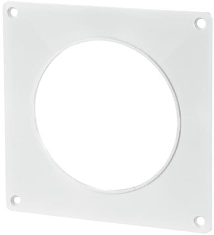 Piastra da parete per tubo di ventilazione in PVC, 150 mm, flangia da parete, tubi tondi, in plastica, resistente alle intemperie, canale rotondo, bianco, canale da parete