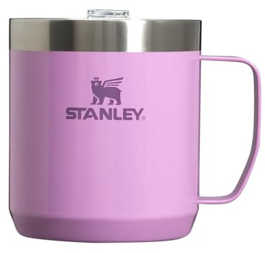 Stanley Stay Hot Camp Mug - Durable 18/8 Stainless Steel Insulated Mug - Splash-Free Tritan™ Drink-Thru Lid - 12 OZ - Lilac Gloss