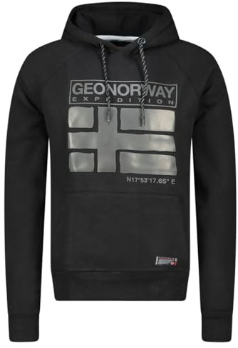 Geographical Norway- Sudadera con Capucha de Hombre de Manga Larga Modelo GARICE - Color Negro Talla M