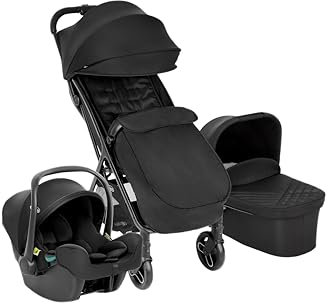 Graco - MYAVO™ TRIO - Cochecito ligero con cierre rápido (0-22 kg), asiento de coche para bebés (40 a 75 cm), capazo (mx. 9 kg); color medianoche
