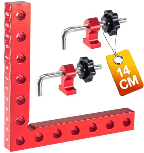 YUENGJGI Morsetto Angolare a 90 Gradi, 14 cm/5,5 Pollici, Lega di Alluminio e Acciaio Inossidabile, Morsetti ad Angolo Retto per Attrezzi da Carpentiere, Morsetto Angolare a L per Boxe, Fai da Te