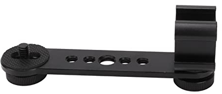 BAFOVY Placa de Montaje de Zapatos Triples, Adaptador de Soporte de Soporte de Micrófono de Aleación de Aluminio, Portátil y Fácil de Usar, Conexión de Accesorios Más Convenientes, Diseño de (BLACK)