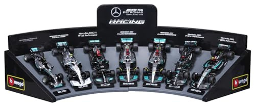 1:43 F1 Mercedes AMG Deluxe Gift Set with Display Stand