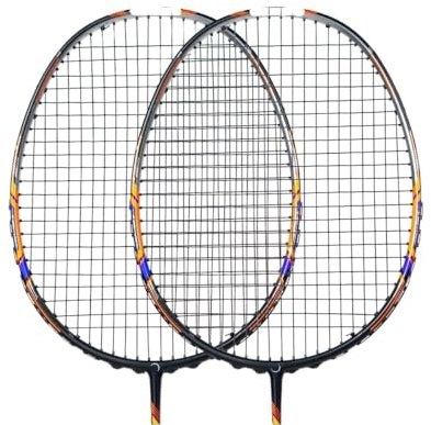 ZQINGQING Badminton Set Raqueta de bádminton Ultraligera con Arco y Flecha, Fuerza tracción: 13 kg, for Deportes al Aire Libre, Fibra Carbono Titanio(2PCS Black Bagged)