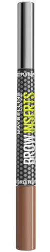 Maybelline Eyebrow Pencil Brow Inserts 2-in-1 Pen Fiber Gel Soft Brown 2 | With 0.015MM Triple Tip, 100 Hair-Like Strokes In 30 Seconds, 36-Hour Wear, Smudge-Proof Formula