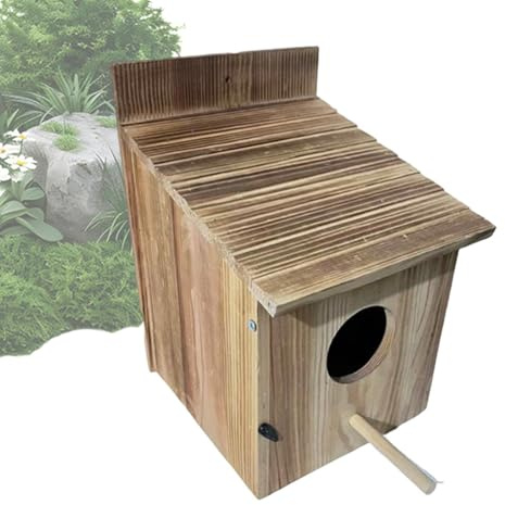 Casas para Búhos de Exteriores Refugio de Madera Decorativo Resistente a