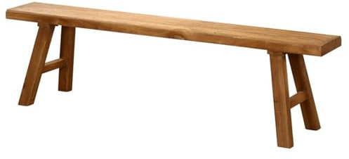 Rustik bondgårdsbänk i trä för inomhus/utomhusbruk smal vintage nudelbänk för vardagsrum matsal entré och kök 100 x 26 x 45 cm brunt trä elegant och funktionellt