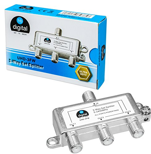 Amplificateur de signal satellite - Kit diviseur HB-DIGITAL avec fiches F plaquées or.