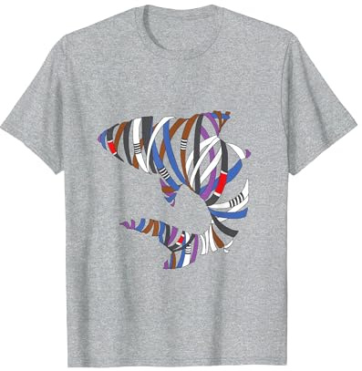 Bjj Jiu Jitsu Belt Shark T-Shirt, Men, Heather Grey, Large