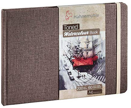 Hahnemuhle 10625180 Toned Watercolour Book, A6 Size, Beige, Pack of 10