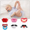 Upriver 6 Stück Lustiger Schnuller für Babys, süßer Schnuller, küssbarer Lippen und Gentleman, Schnurrbart, Zähne, weiches Silikon, für Babys und Kleinkinder, Duschgeschenk, Unisex, BPA-frei