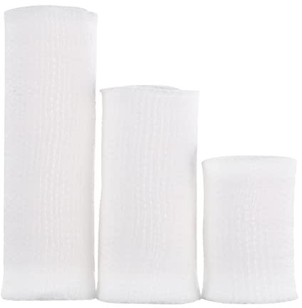 Gauze Bandage Rouleaux Rouleaux de Gaze Blanche Rouleaux Gauze Respirant Enveloppe 3 Tailles D' Rouleaux de Gaze Étiré Longueur avec Paquet Individuel