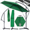 Kingsleeve® Sonnenschirm UV-Schutz 50+ mit Ständer Schutzhülle Windsicherung 300cm Kurbel Alu schwenkbar neigbar Garten Balkon Ampelschirm Groß Grün