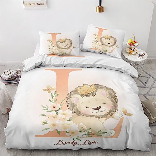 Funda Nordica Cama 90 Leon - Ropa de Cama Microfibra Suave, Juego de Funda Nórdica Reversible, Funda Edredon 150x220 cm y 1 Funda de Almohada 50x75 cm, con Cremallera